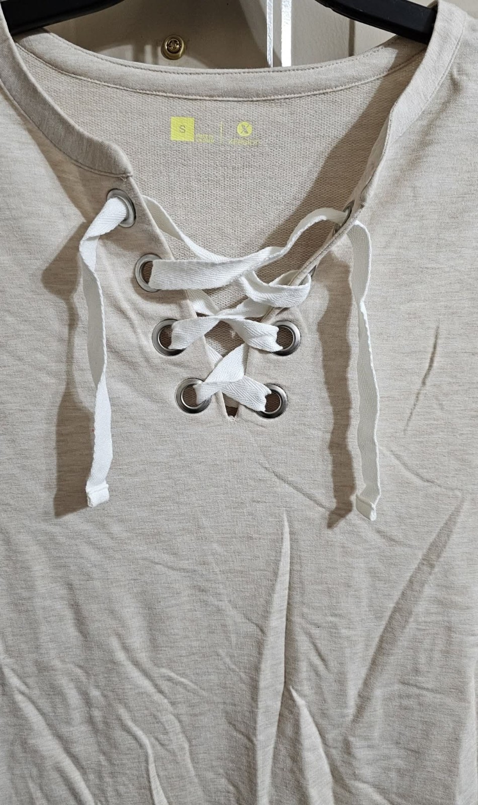 NWT Heathered Oatmeal Xersion Stretchy T-Shirt Dress or Tunic Top, size Small