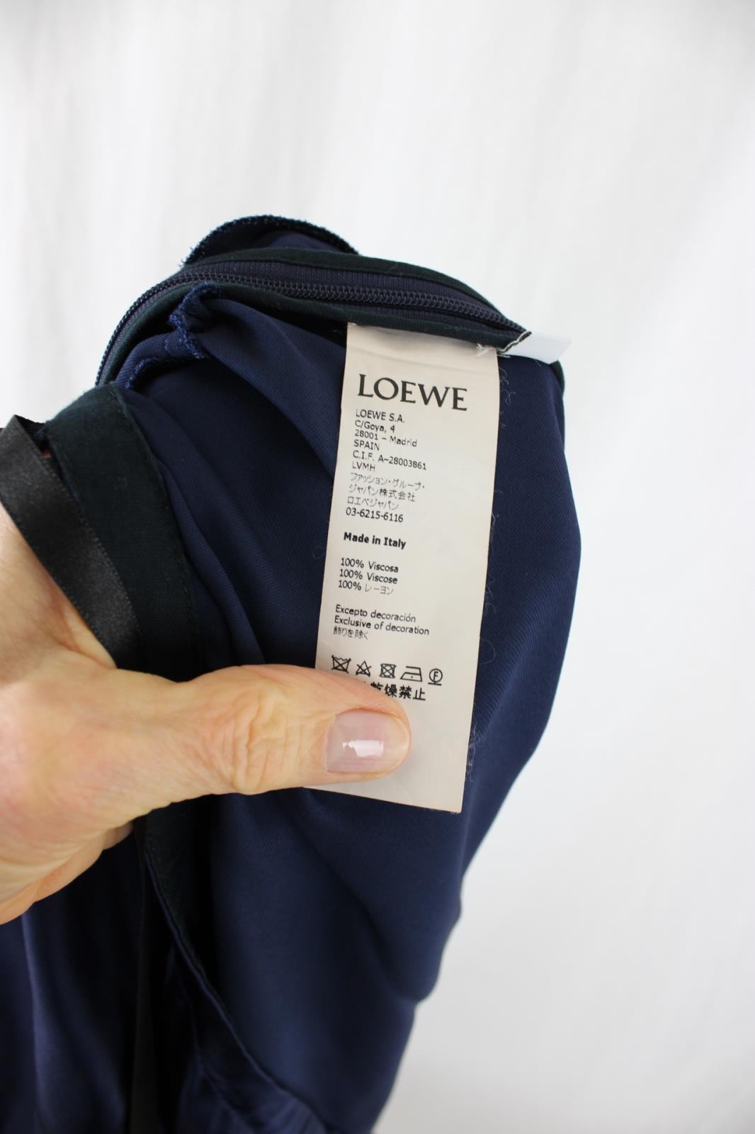 Loewe Women’s Navy Blue Sleeveless Back Cut Out Asymmetrical Dress 36 US 4