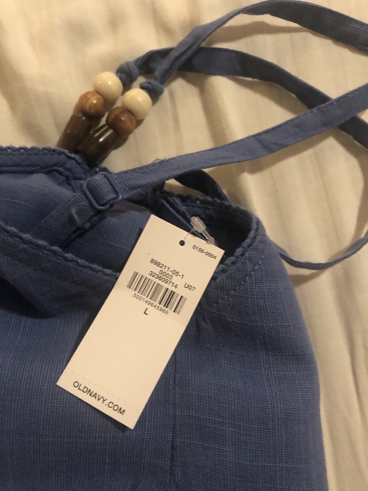 OLD NAVY size Large Chambray A-line Sundress, Blue Washable Cotton/Rayon blend