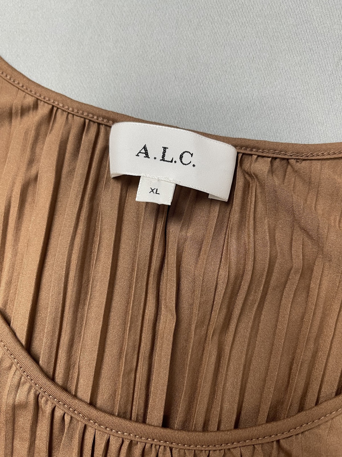 Women’s A.L.C. Pleated Sleeveless Maxi Dress Brown Size XL