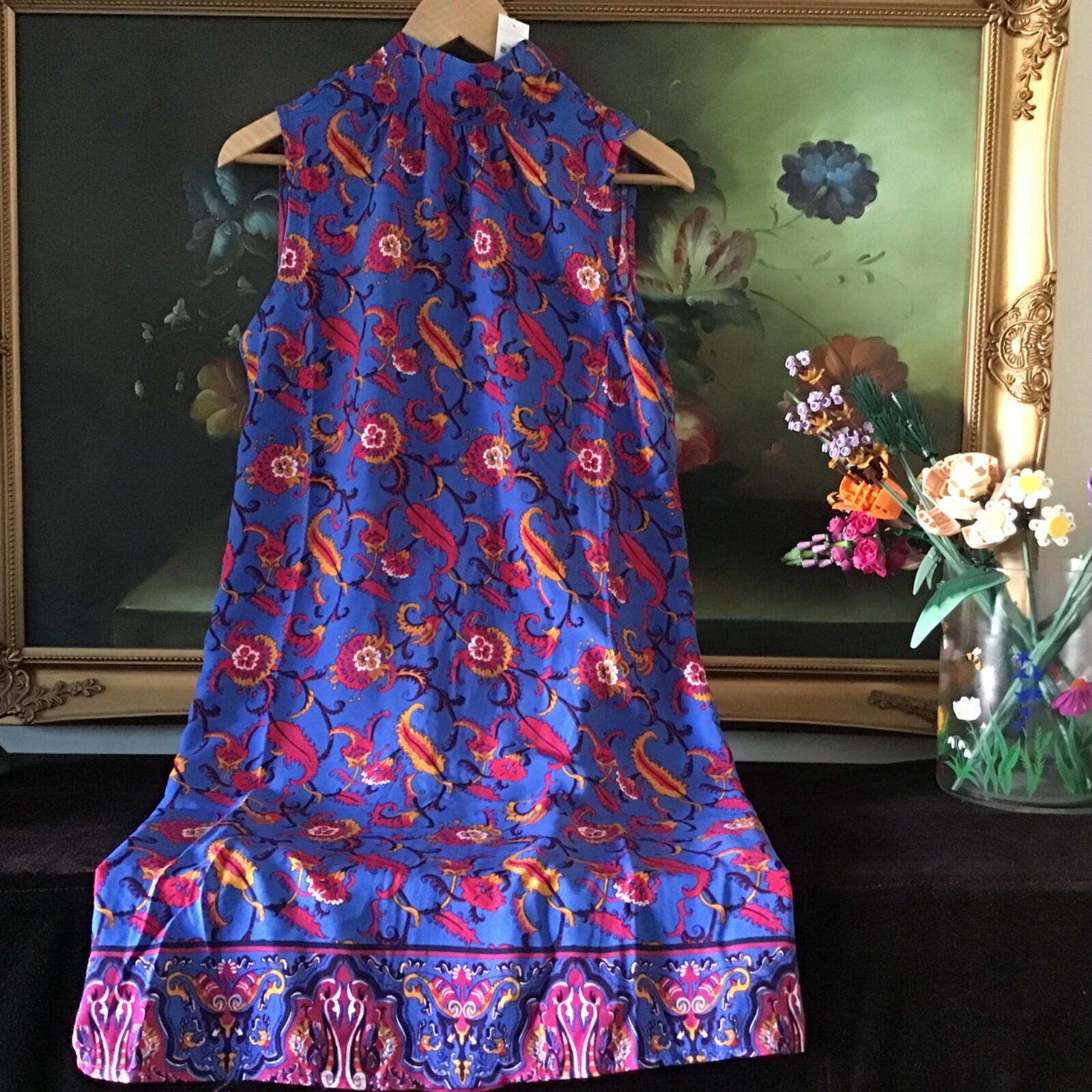 NWT Ann Taylor Women’s Sleeveless Back Tie Mock Neck Floral Shift Dress Size XS