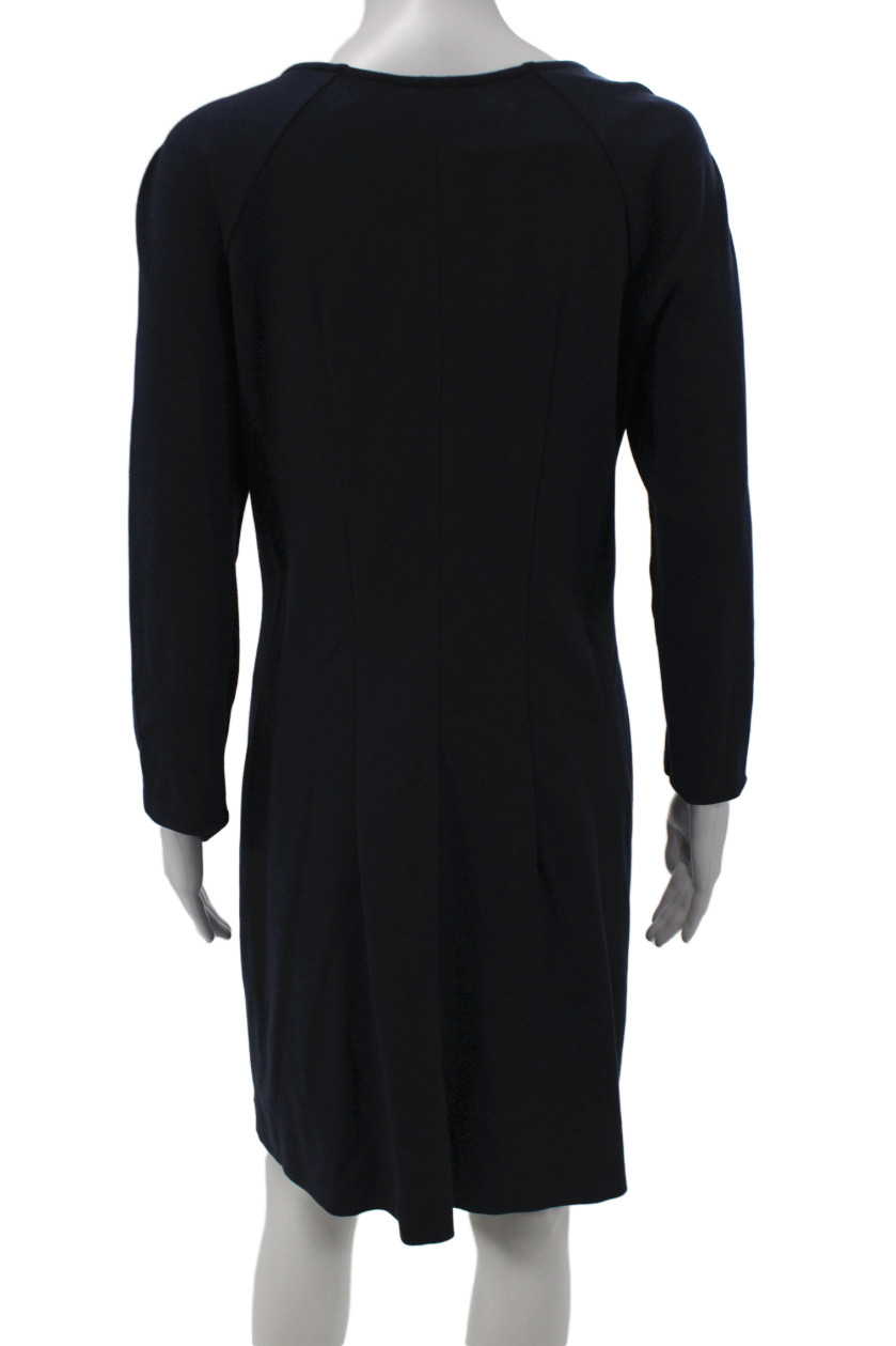 J. Ing Womens Sheath Shift Black Check Long Sleeves Knee Length Size L
