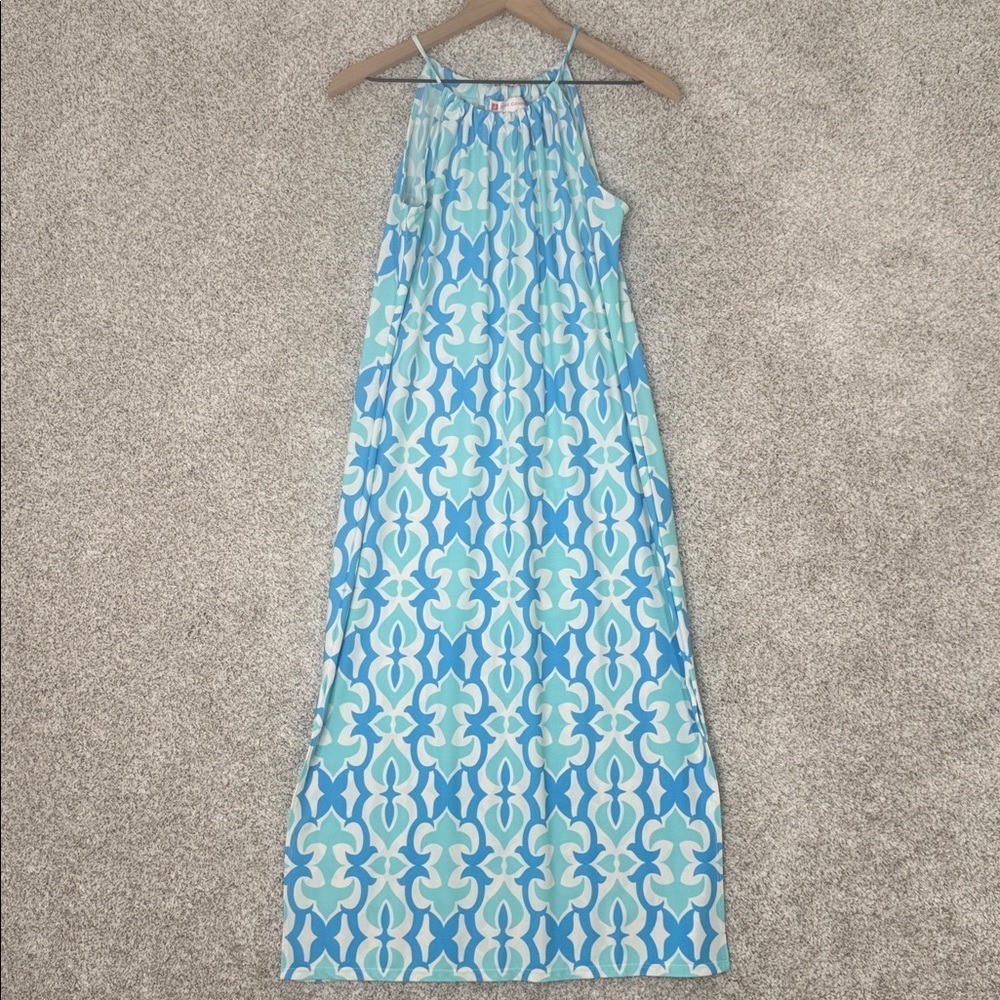 Jude Connally Ali Blue Aqua Geometric Dress – Small