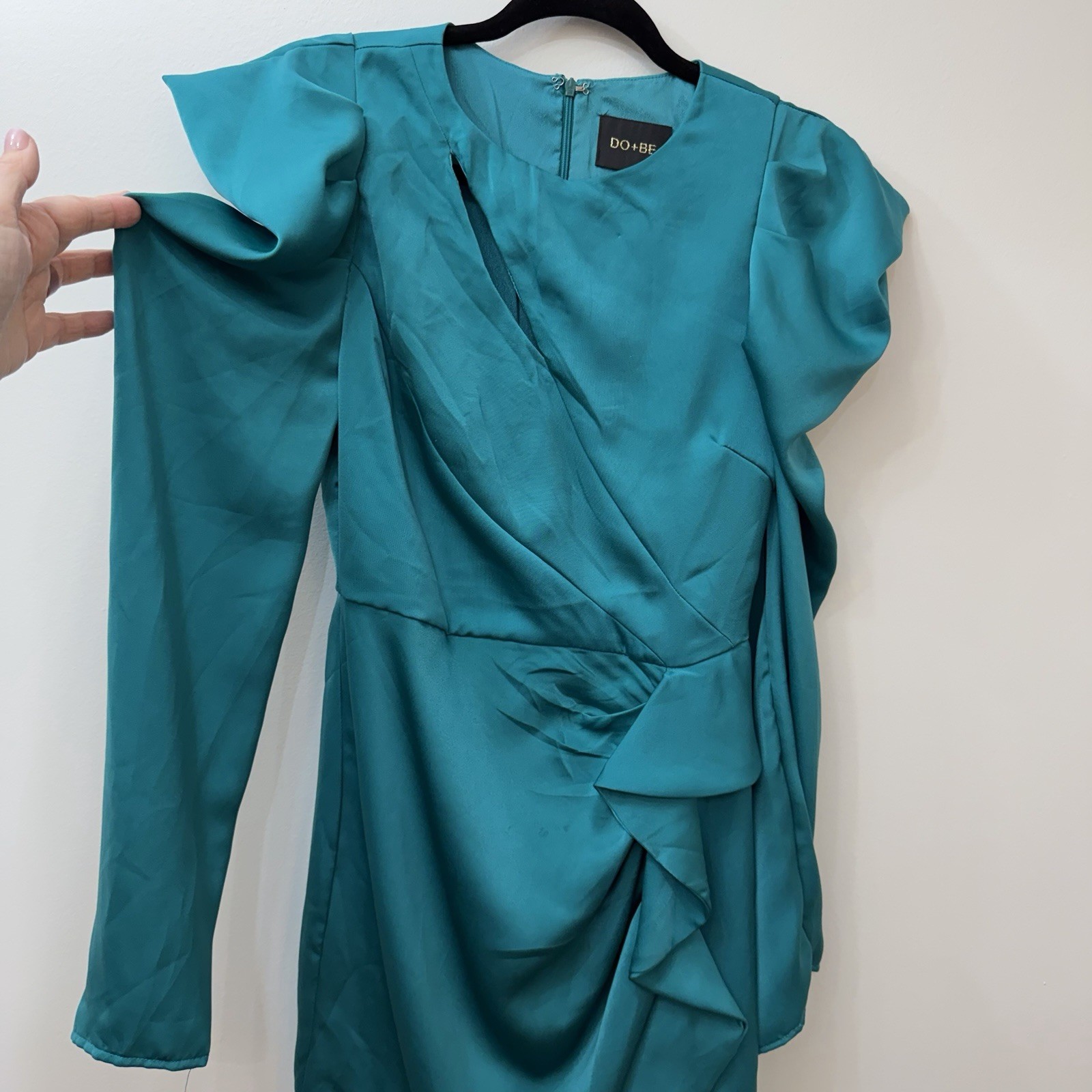 Do + Be Women’s Turquoise Blue Long Sleeve Cocktail Dress Semi Formal NWT S