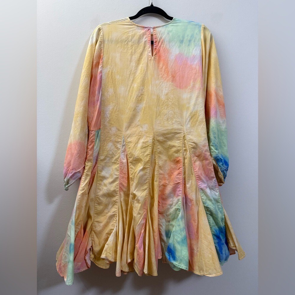 Rhode Ella Tie Dye Pleated Shift Multicolor Mini Dress (NO BELT) – S