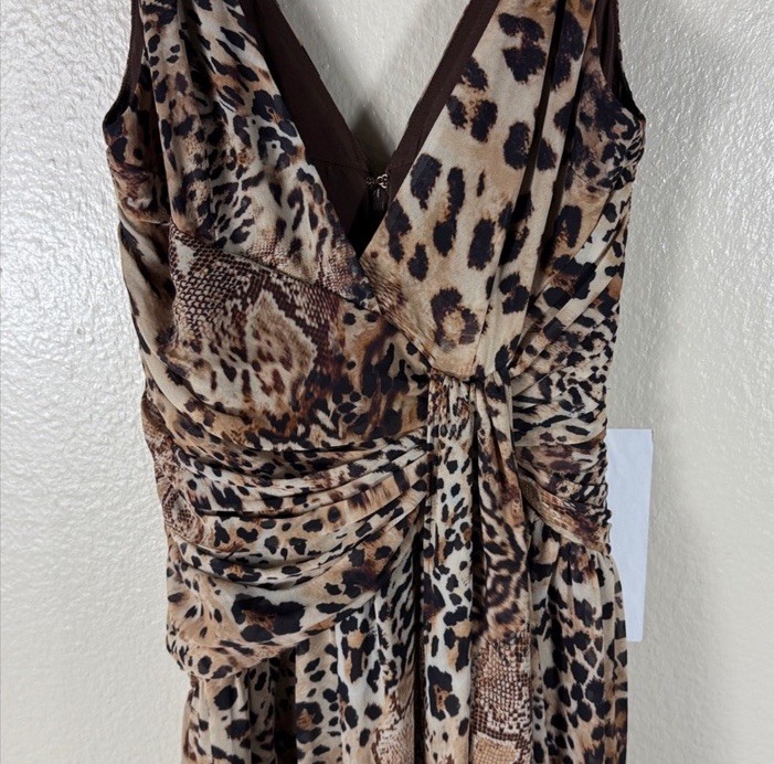 Michael Costello × REVOLVE Natalia Gown in Brown Animal Medley Size S