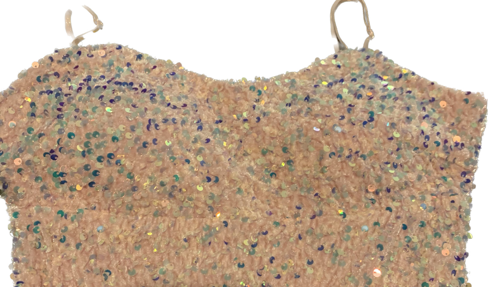NWT Emerald Sundae Pink Sequin Mini Dress Womens Size M Stretch Built in Bra