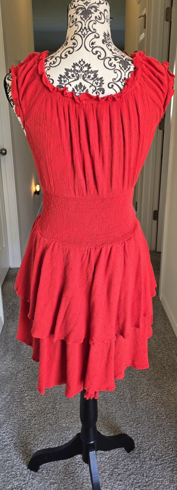 VTG Princess Polly Red Ruffeled Kensie Dress Minimalist Qoquette Festival Y2K 6