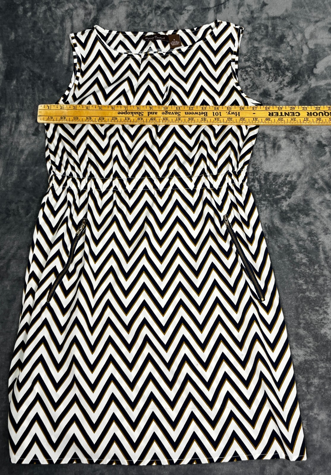 Speed Control NY Lightweight Graphic Dress Sleeveless Zip Slash Pockets MEDIUM