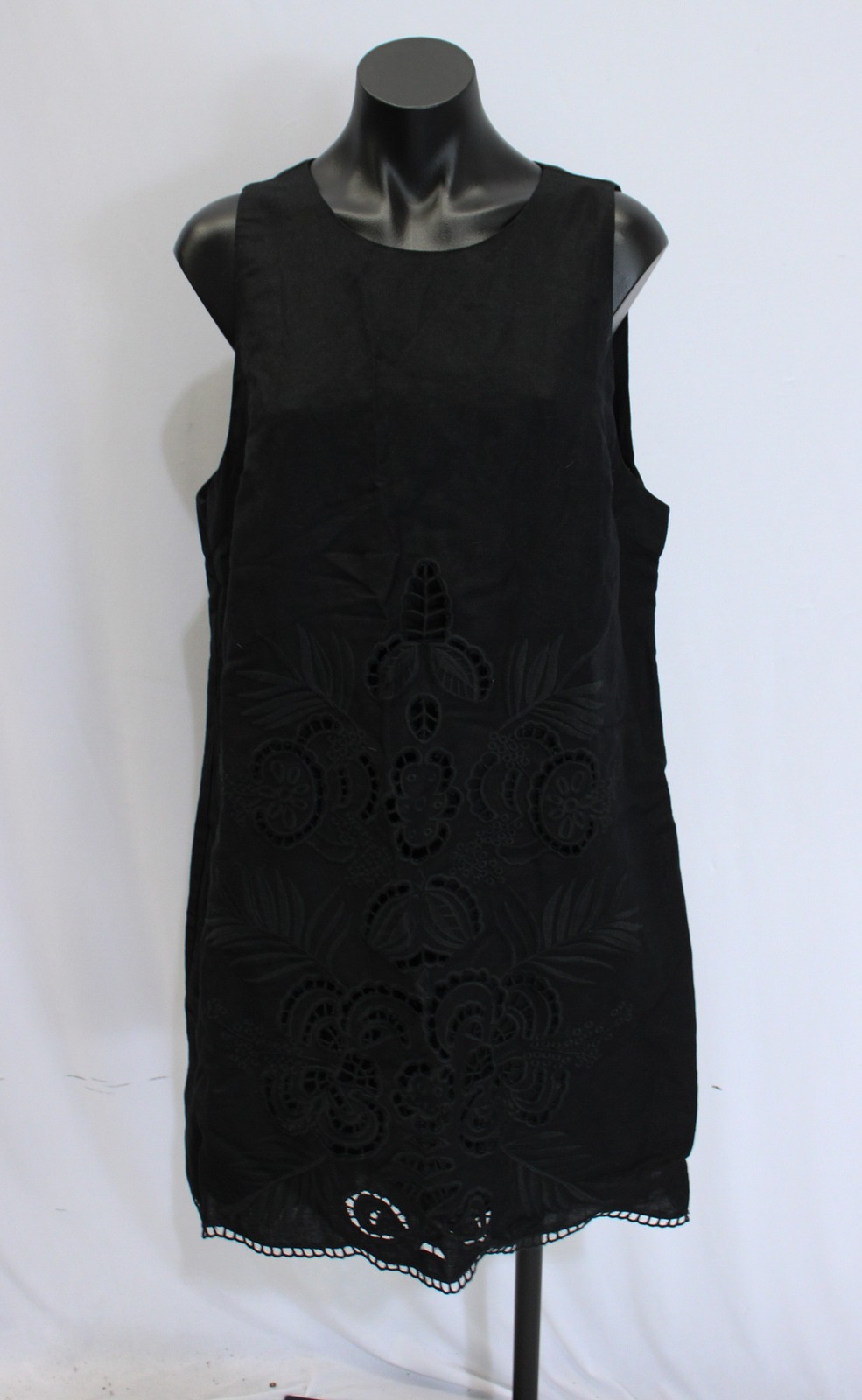 Sanctuary Women’s Embroidered Blooms Sleeveless Dress EH6 Black Size 2XL NWT