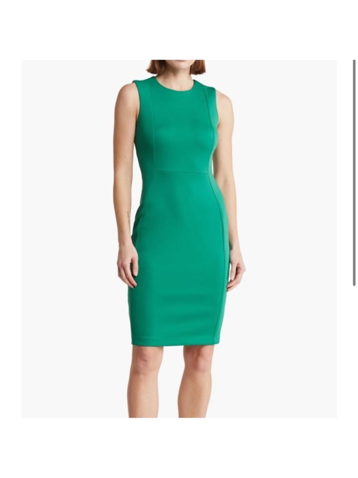 Sleeveless Green Sheath Dress – Timeless Work-to-Evening Style