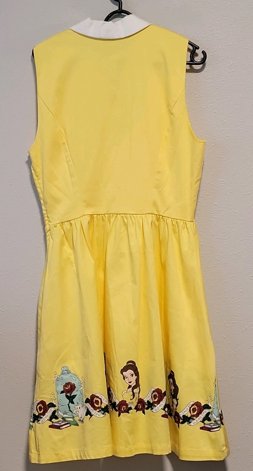 Disney Her Universe Belle Yellow/White Collared Sleeveless A-Line Dress S/M