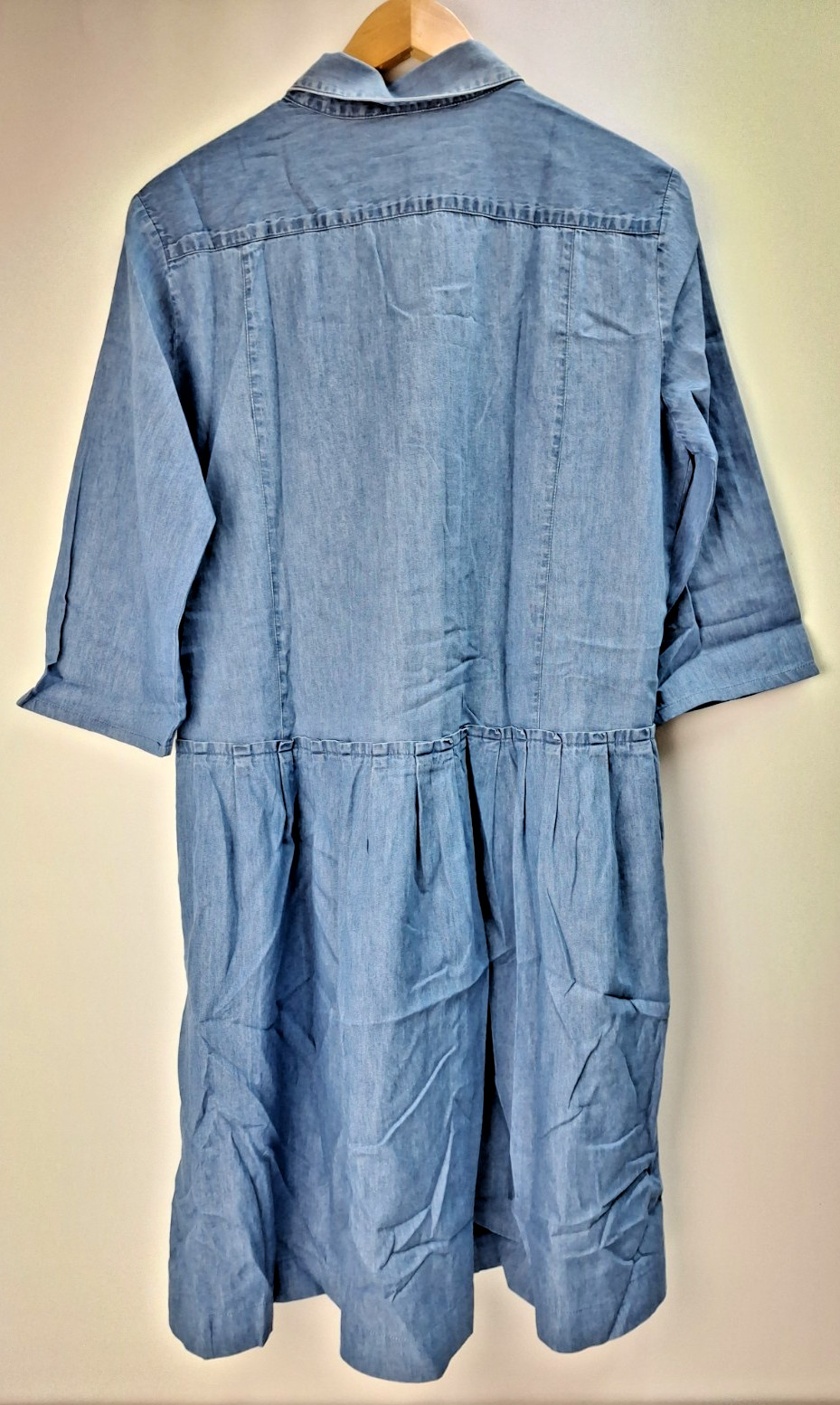 Ladies Albaray Button Down Denim Blue Dress UK 16 3/4 Sleeve J3175