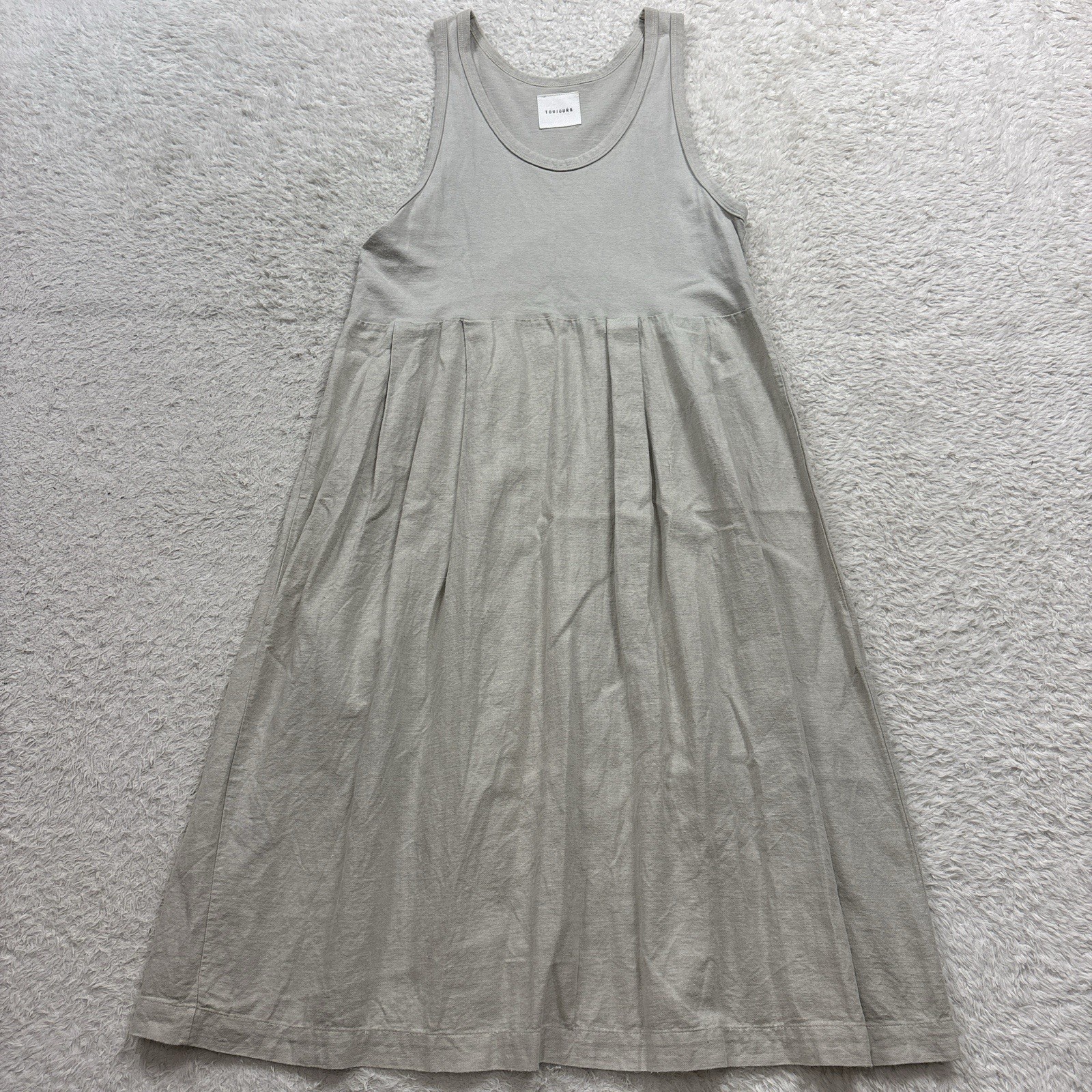 TOUJOURS Sleeveless Flared Dress—Skirt Made of Hemp Blend, Piece-Dyed