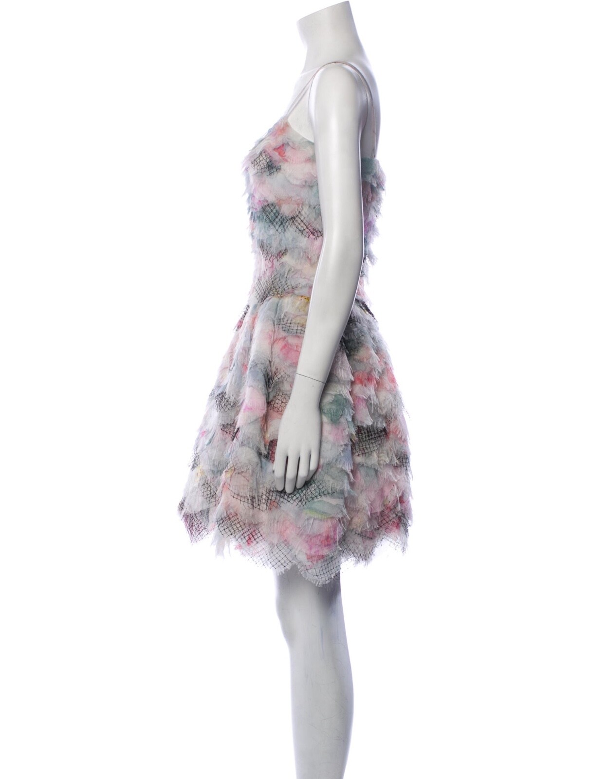 CHANEL RUNWAY Gorgeous Net Ruffle Layered Sexy Feminine Dress 42