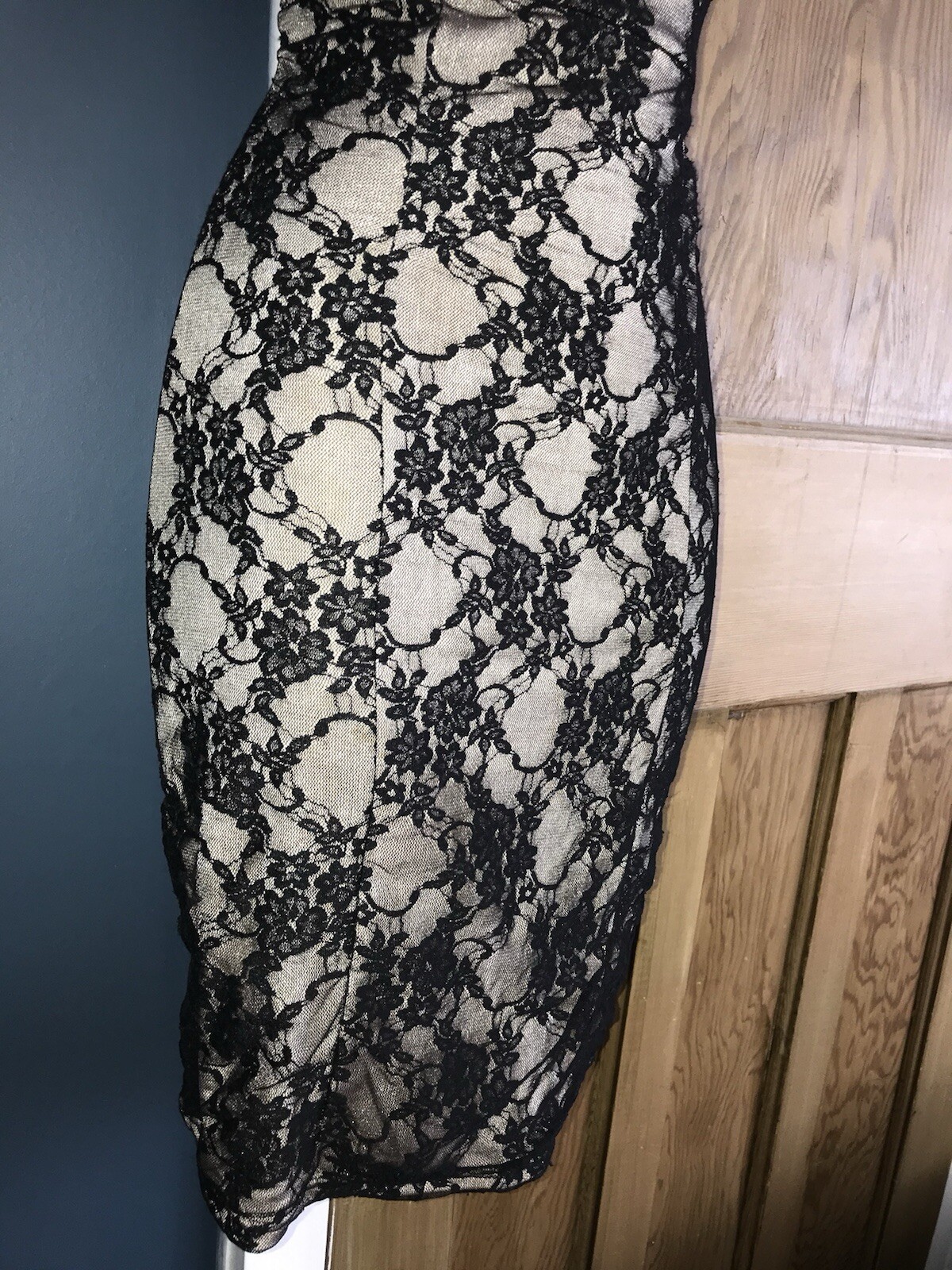 BNWT Jane Norman vintage ❤️Y2K black lace corset bodycon dress 14 16 pin up 50’s