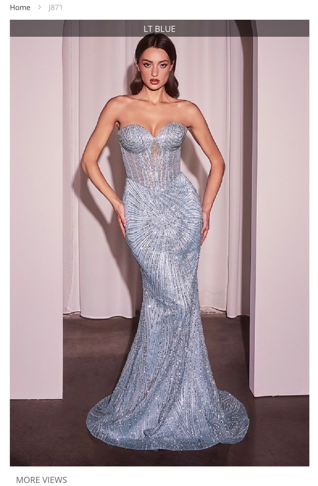 Sweetheart neckline, glitter detailing & sheer bodice J871 La Divine Dress