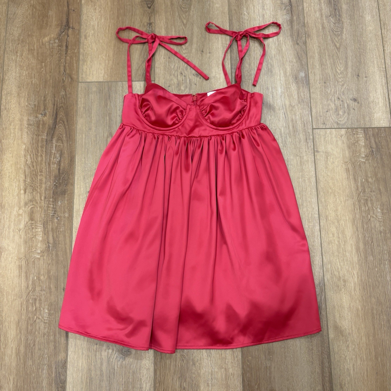 🌟LOVERS AND FRIENDS🌟 AMABELLA MINI SATIN CORSET BABYDOLL DRESS PINK SZ S