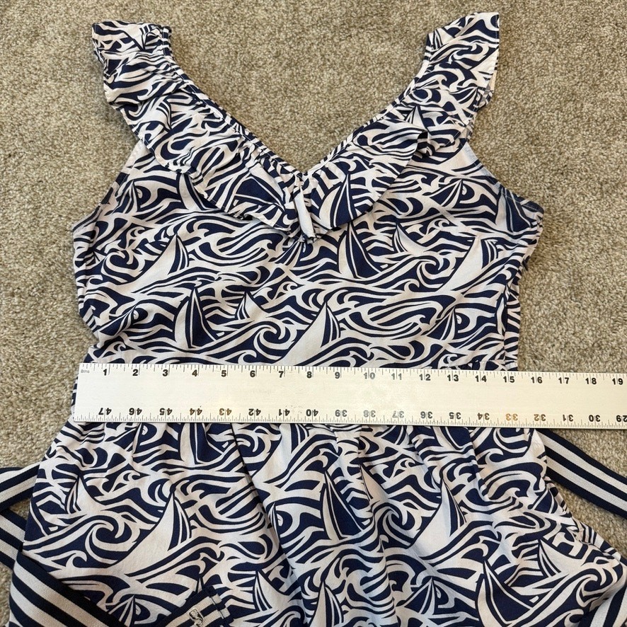 Vineyard Vines x Target medium ruffle belted nautical pockets dress D4 2469