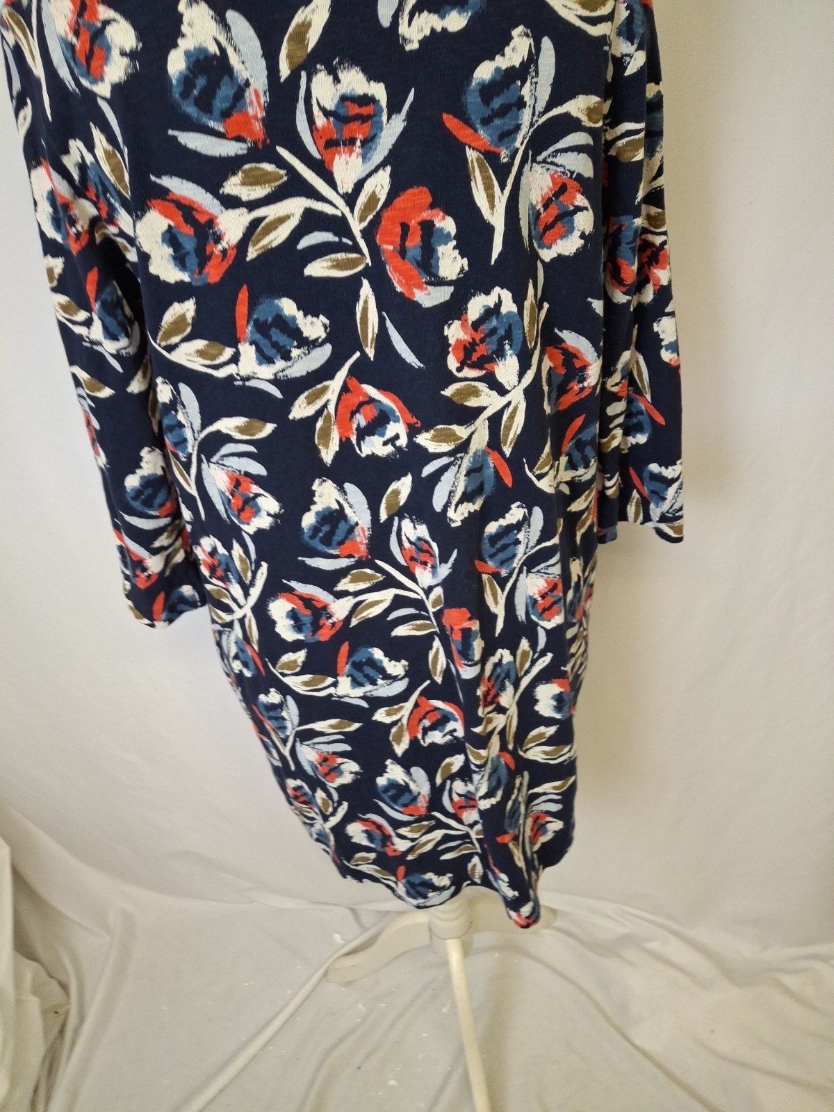 Seasalt Cornwall Shore Foraging Tunic Dress Pockets navy Blue Floral Long Sleeve