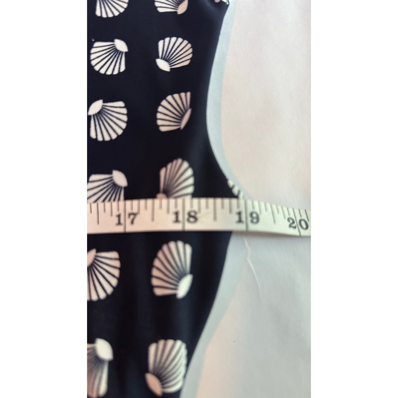 Ann Taylor Seashell Wrap Dress 10P Petite Navy Blue White Nautical Coastal