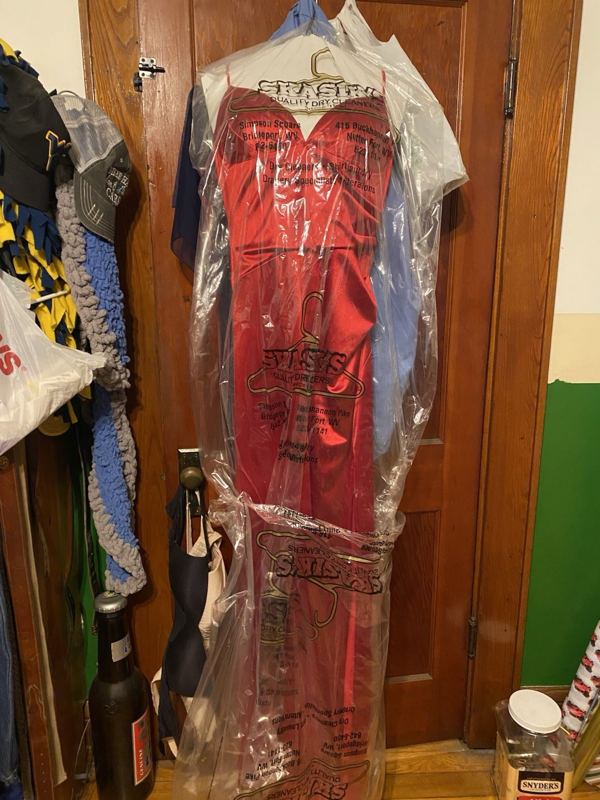 B.Smart Long Red Spaghetti Strap Dress