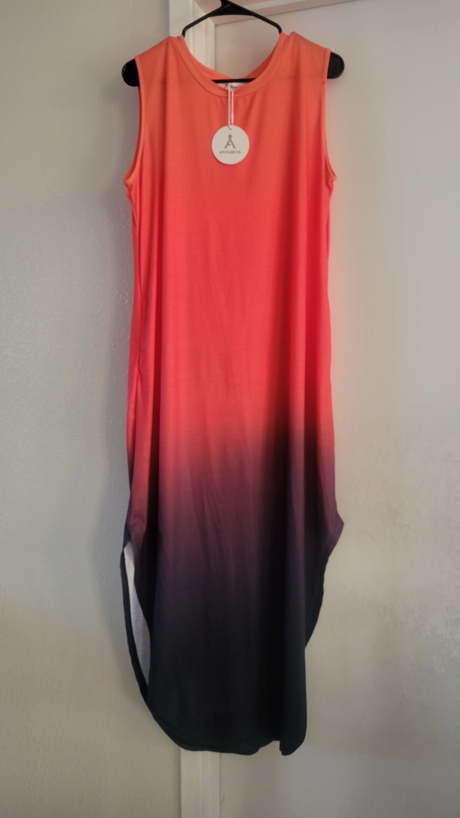 ANRABESS Ombre Maxi Dress Women XL Sleeveless Loose Casual Beach NWT