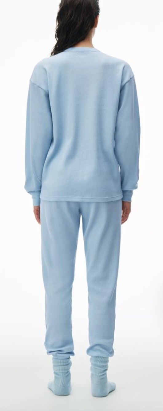 Alexander Wang – Unisex Long Sleeve In Cotton Waffle Thermal