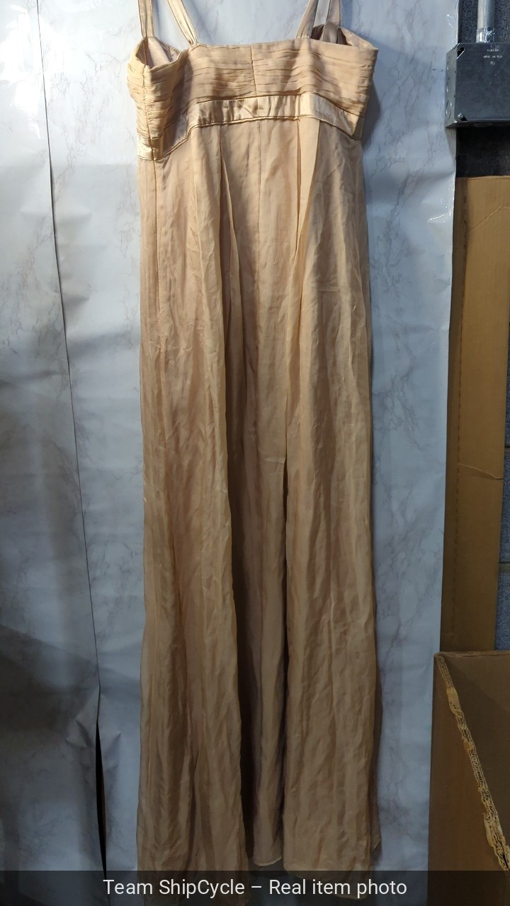 without tags Laundry by Design 100 Silk Nude Rusched Empire Lined Formal G2U