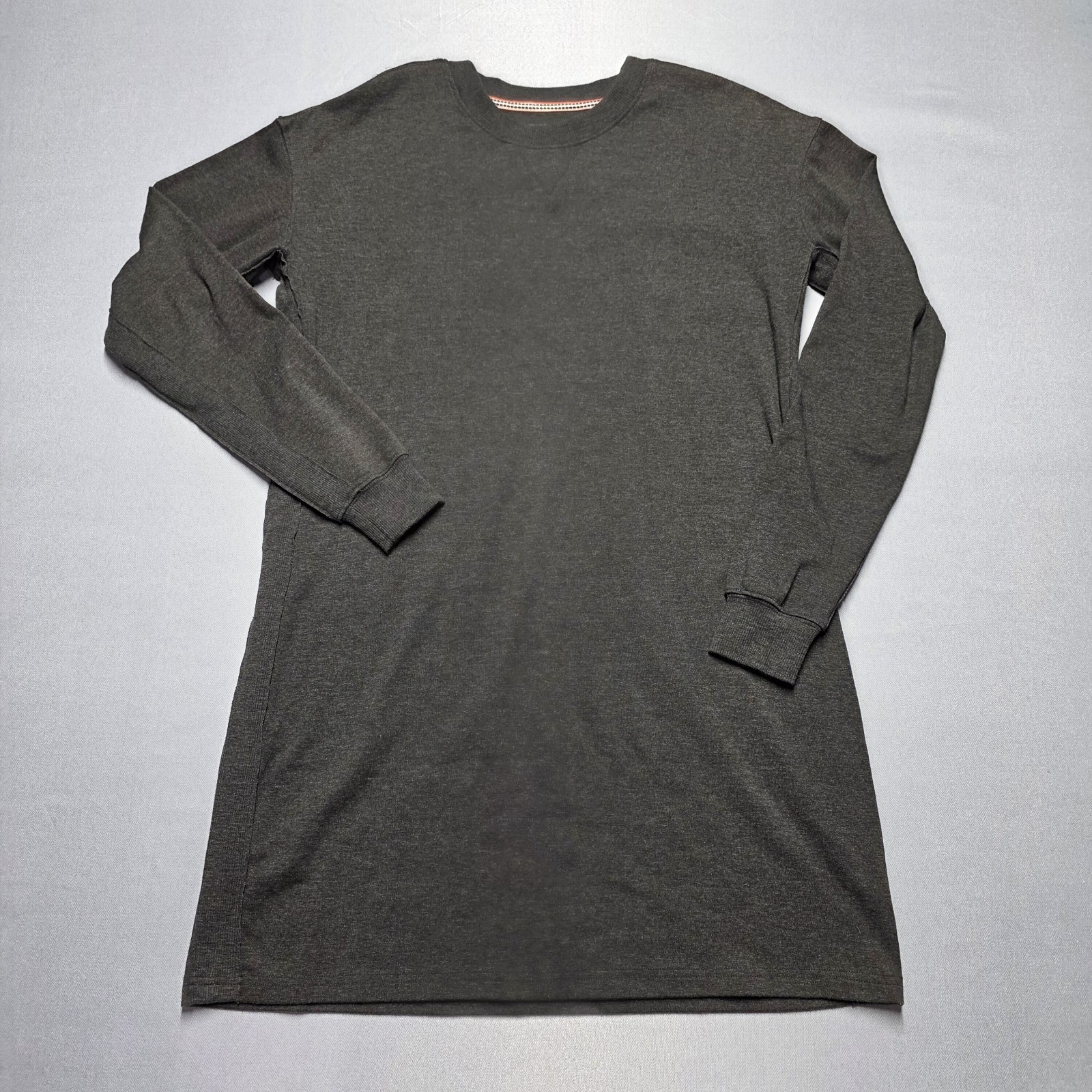 The Normal Brand Women’s Puremeso Everyday Long Sleeve Shirt Dress Charcoal