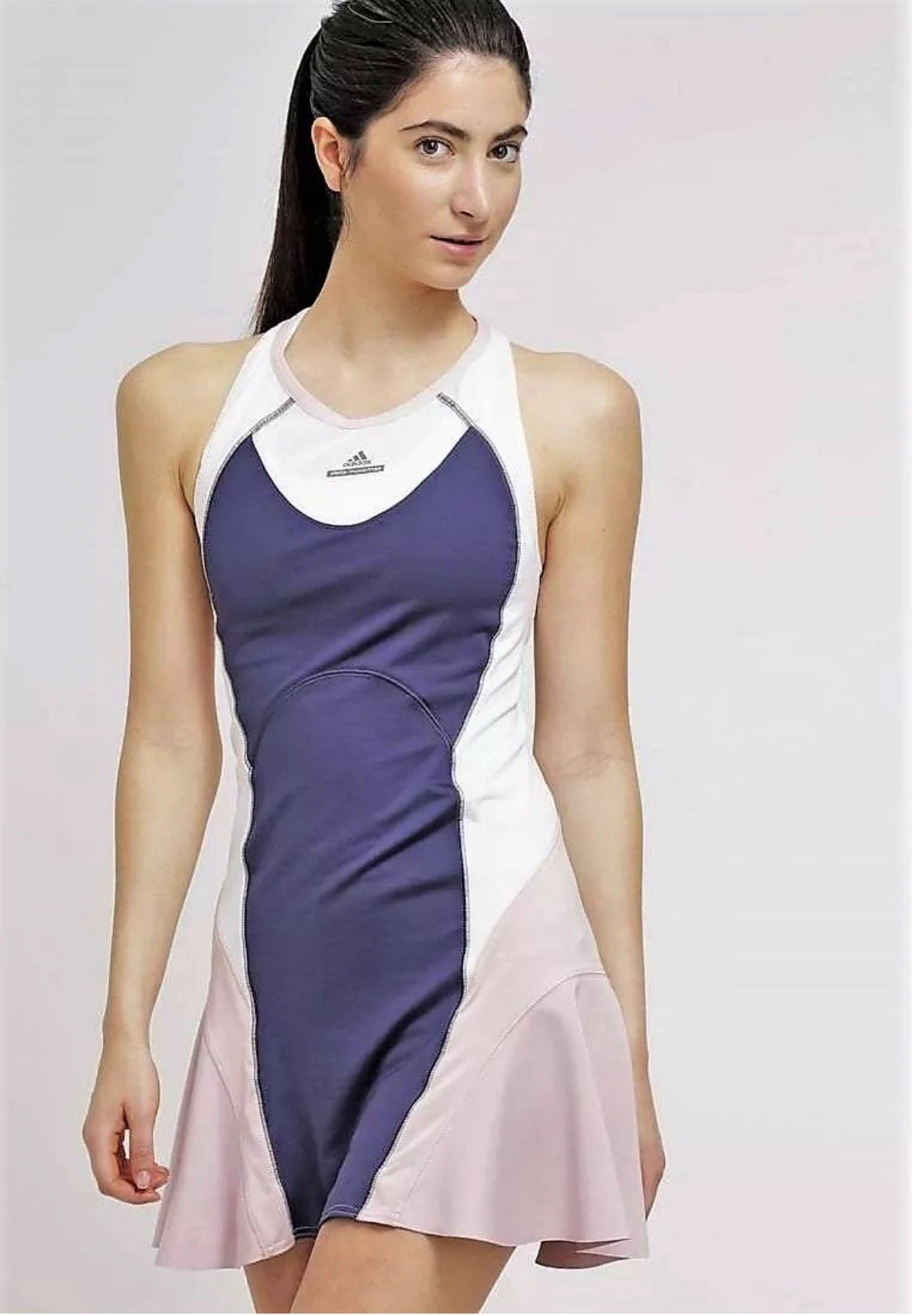 ADIDAS Stella McCartney Tennis Dress Sz Large Pink Navy