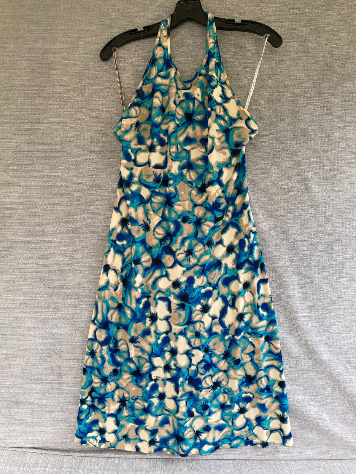 90s-00s Archival Celine Dress Floral Halter Backless FR 40