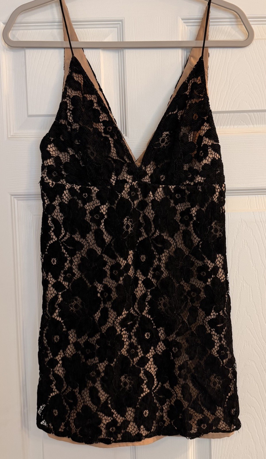 Free People Sz 2 Dangerous Love Mini Dress Black Lace WhimsiGoth Dark Fairycore