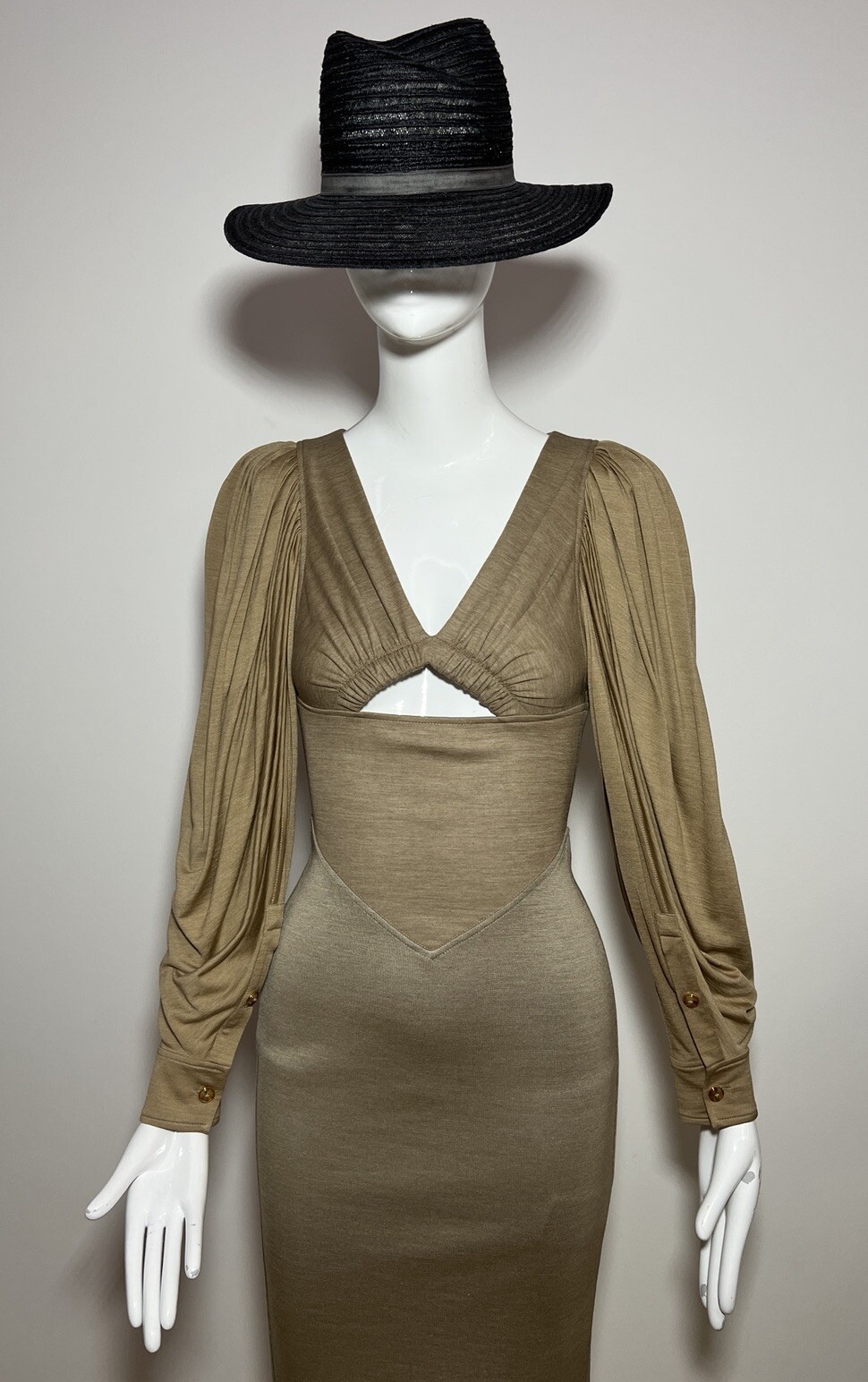 BURBERRY Cutout Gathered Wool Silk Jersey Dress Size UK 2 NEW RRP £2500