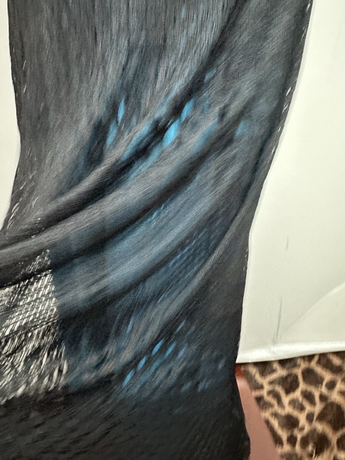 Vtg Maxi Dress Black Crochet Blue Lined 90s Y2K Whimsigoth Fairy Grunge Boho L