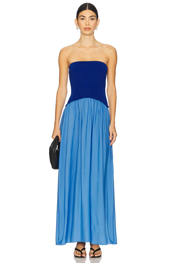 Solid & Striped Strapless Soglio Dress in Maritime Navy & Marina Blue S NWT $298