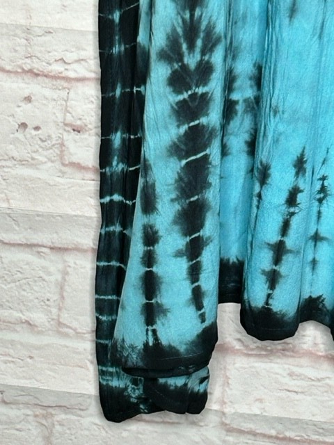 Small/Medium New Tie Dye Gray Black Aqua Blue Gauze Slip Dress Beach Cover 50$