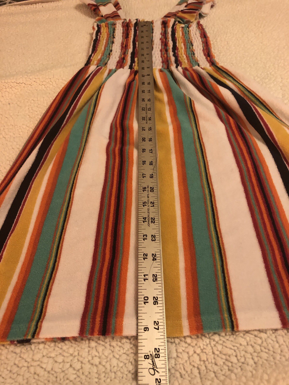 Juicy Couture Black Label Terry Multicolor Vertically Striped Halter Dress Sz XS
