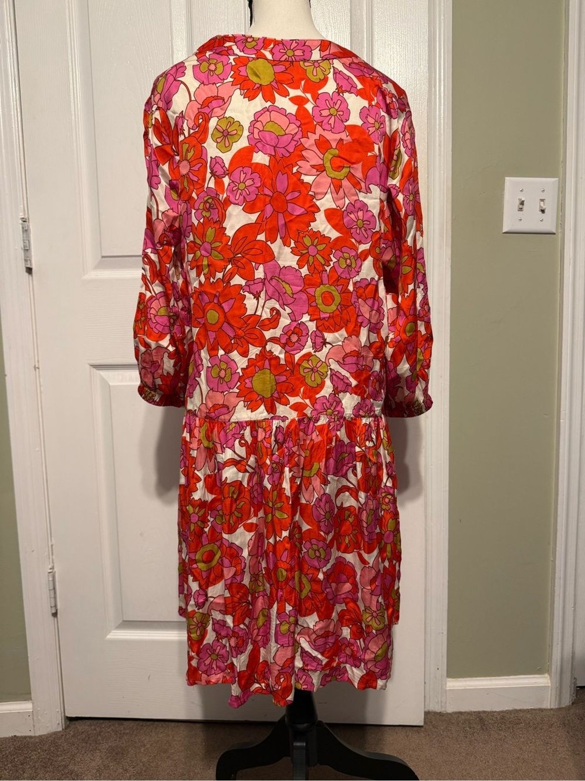 Devotion TWINS Pink & Red Floral Midi Dress