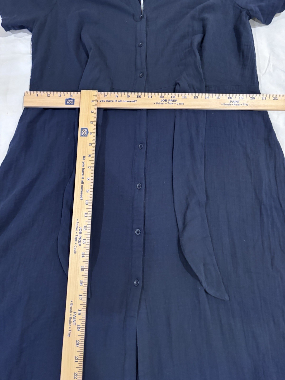 Caslon NWT Navy Collared Button Front Belted Maxi Dress Short Sleeve XL