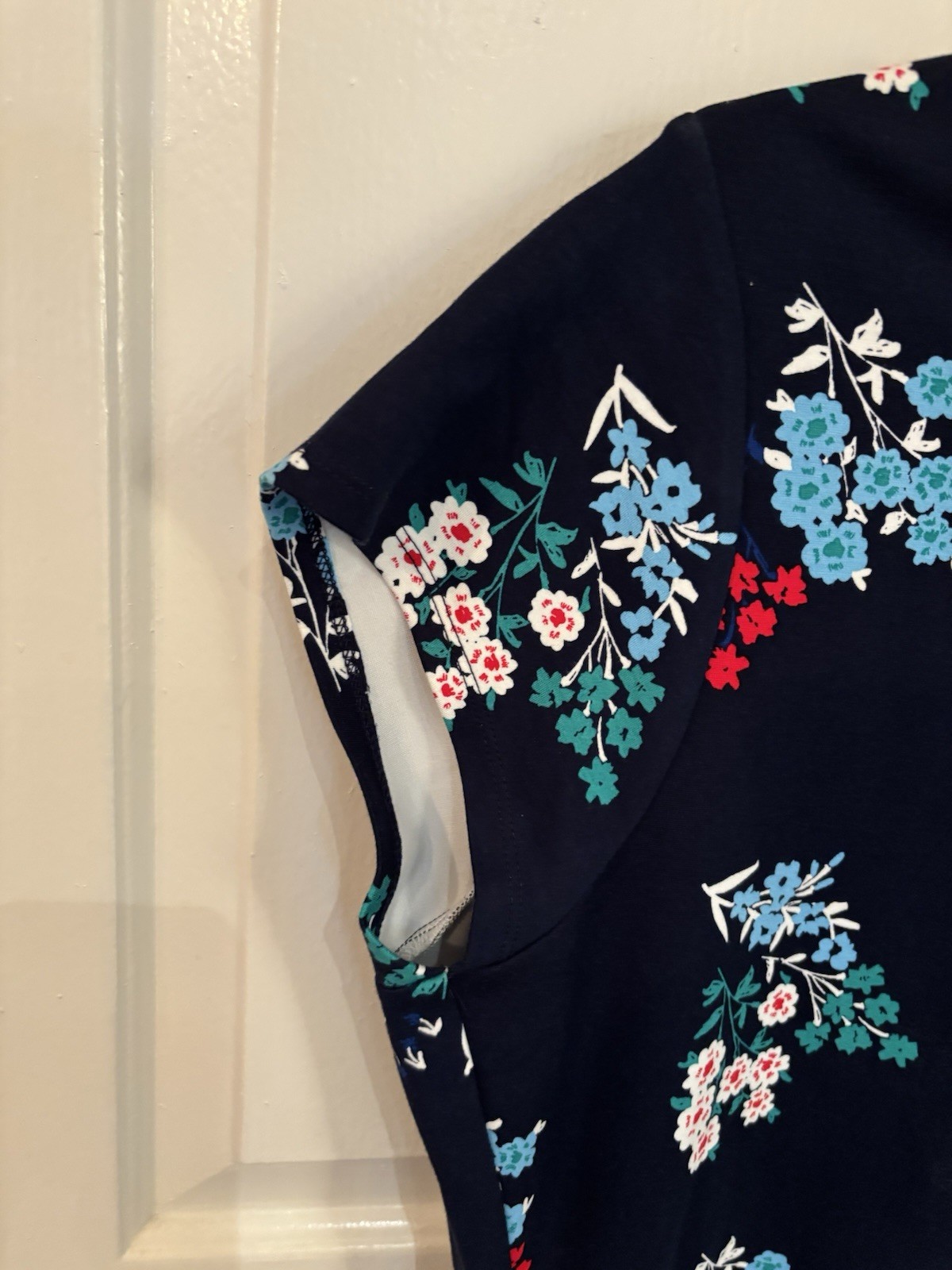 Draper James Women’s Cap Sleeve Dark Blue Navy Floral Slip-On Dress Size 1X