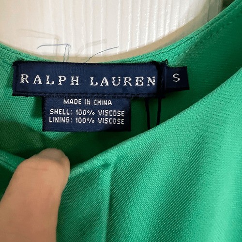 Ralph Lauren Kelly Green Tank Lined Midi Dress Size Small Flowy Comfy Office