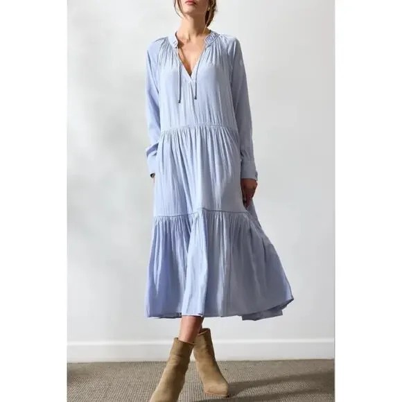 Brochu Walker Alana Midi Tiered Dress Sz Small
