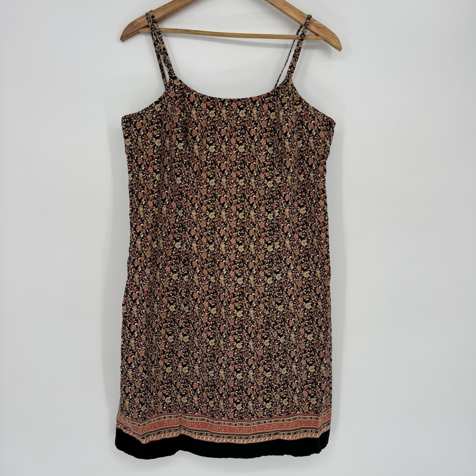 Vtg 90s Y2K Floral Slip Dress Mini Spaghetti Strap Ditsy Print Route 66 Large