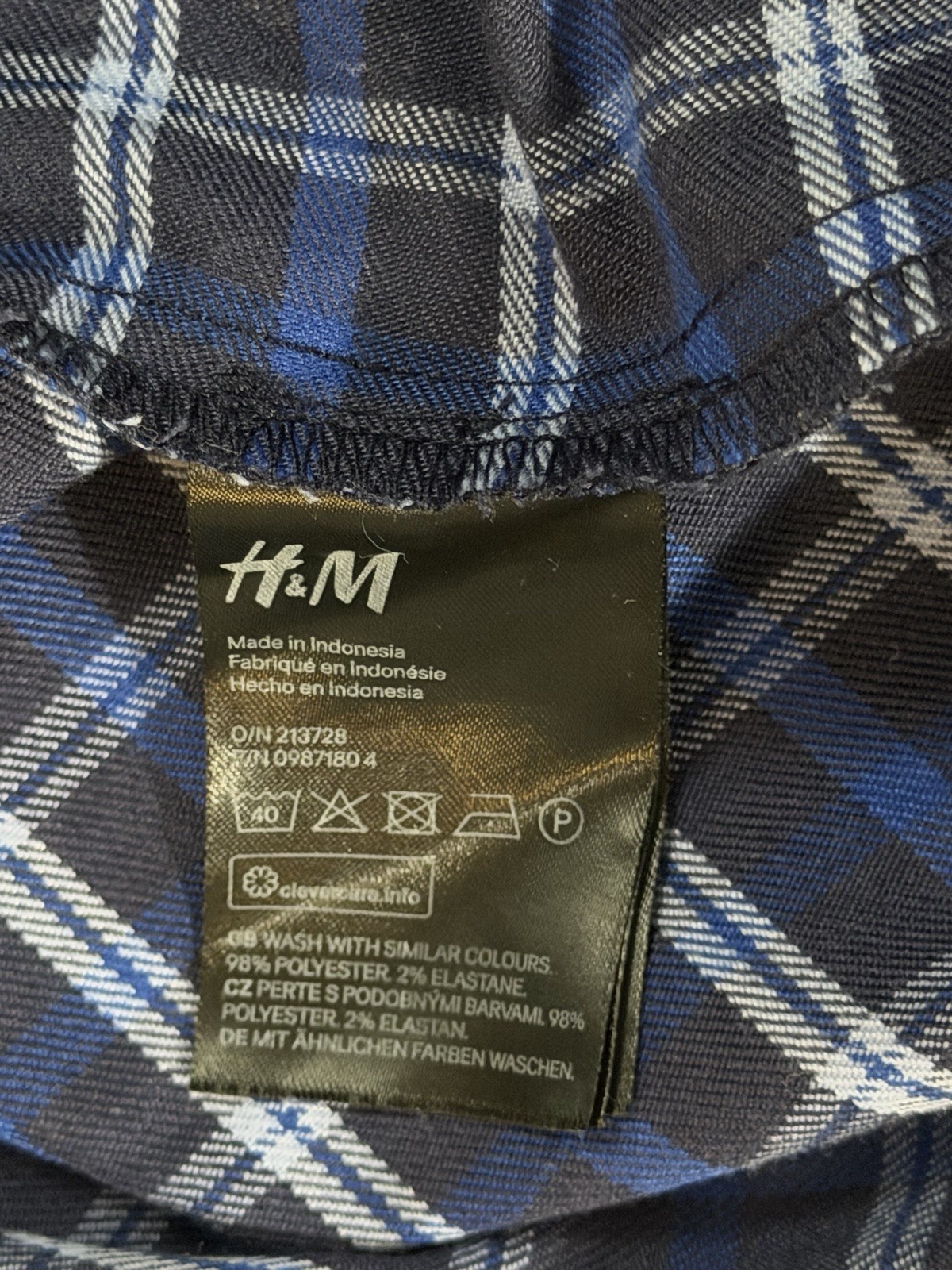 Divided by H&M Blue Plaid Pleated Dress in Size XS / EU Size 34