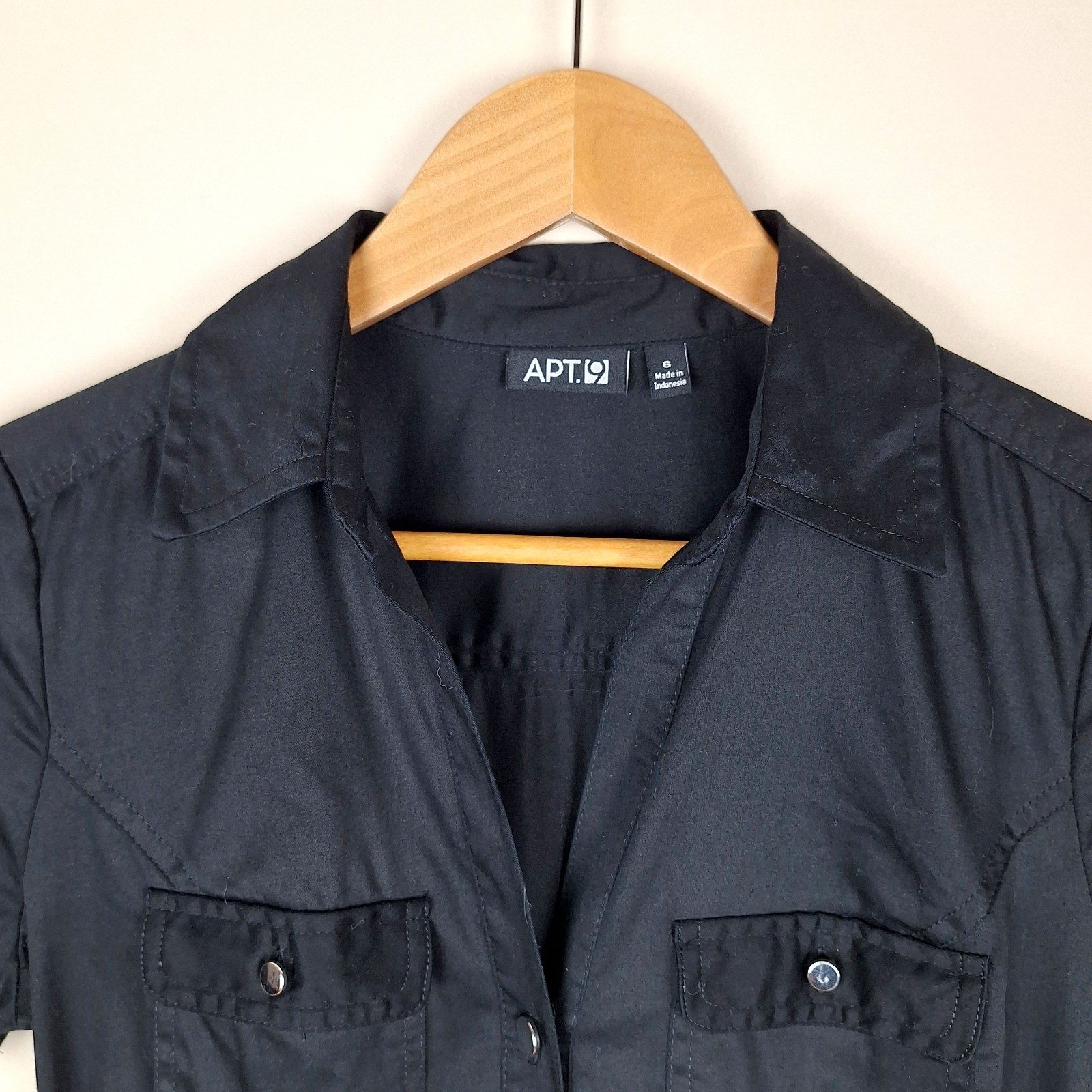 Black Goth Utility Shirt Dress, Size 6. Streetwear Metal 90s punk indie skater