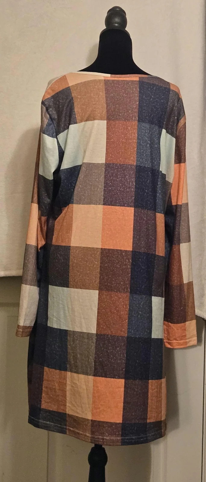 Multi-color Fall Winter Long Sleeve Sweater Dress