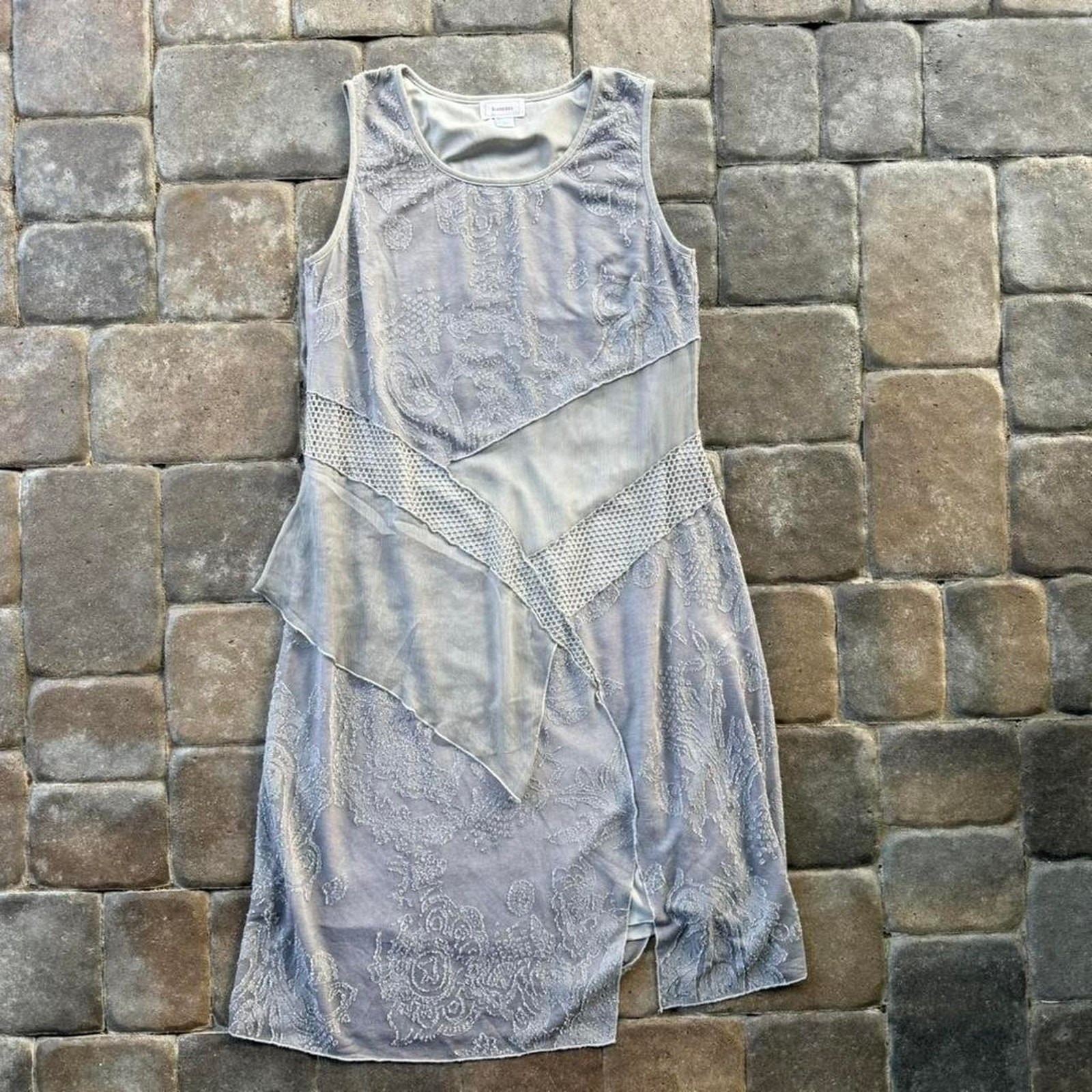 Mixed Fabrics Grey Dress