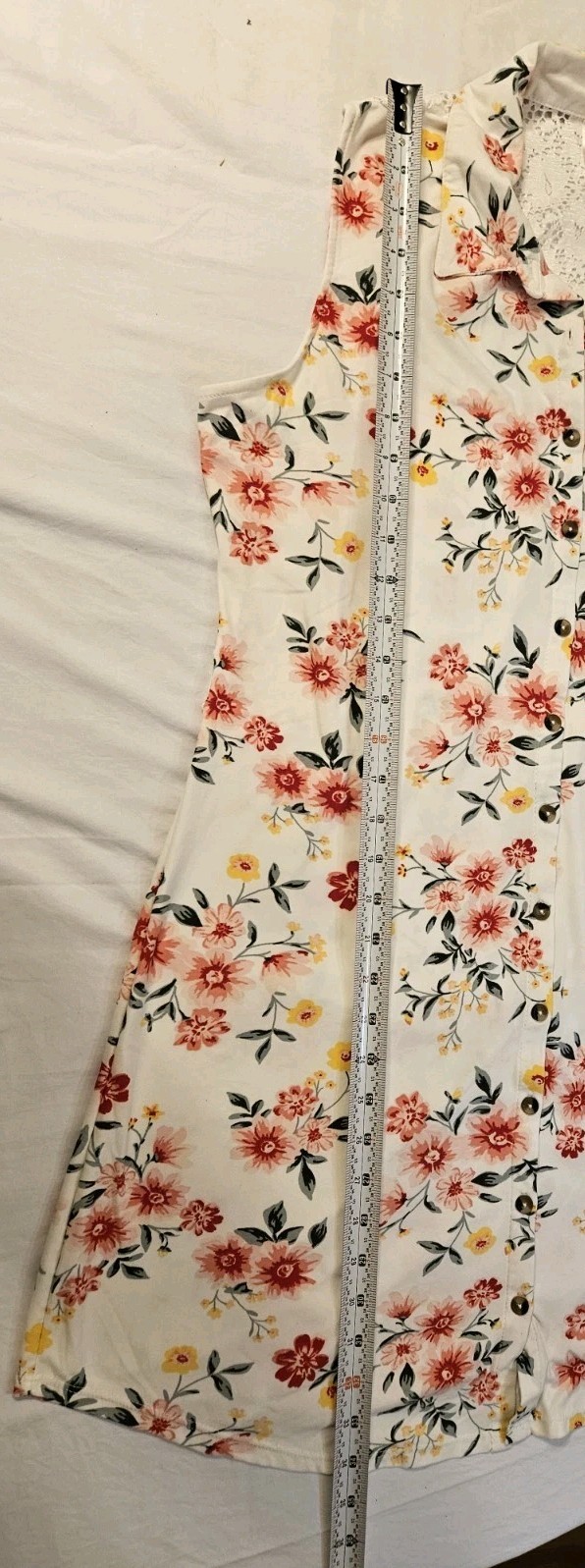 No Bounderies Button Up Pink Floral Lace Cutaway Back Dress Pre-own Sz XL 15/17