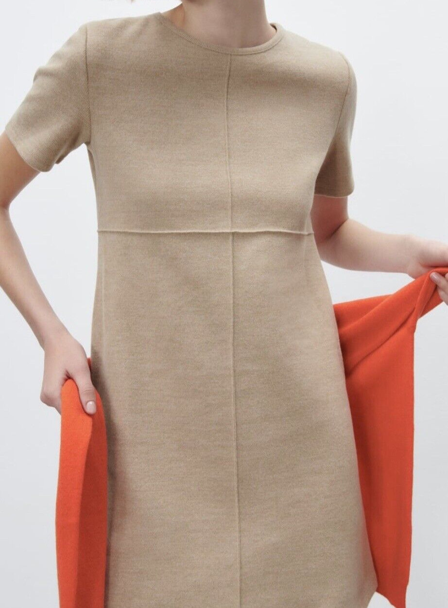 NWT ZARA Basic Soft Dress Light Camel Size Large